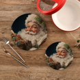 thumbnail image 2 of Wobogo Santa Claus Trivets Potholders Set of 2 Cotton Woven Round Hot Plate Mats for Hot Dishes Bowls Teapots, 2 of 7