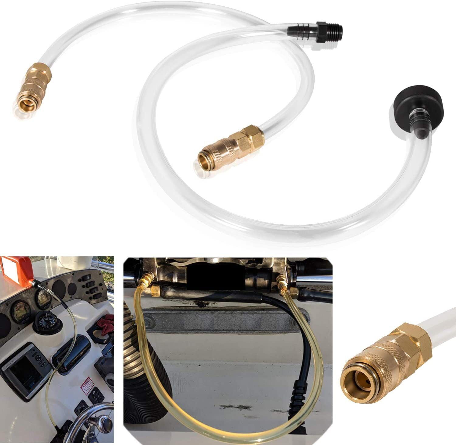 Boat Hydraulic Steering Bleed Kit – Hose & Fittings For Seastar Systems, Quick Connect For Easy Fluid Service