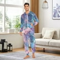 thumbnail image 6 of FORMRS Onesies Pajama for Adults Unisex Hoodie Winter Jumpsuit One Piece Sleepwear, Sizes S-2XL, Pink Marble Pattern, 6 of 7