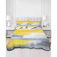 thumbnail image 3 of Quilts Twin Size, Yellow Grey Ombre Soft Comforter Bedding Set for Bed, Oil Painting Modern Abstract Art Lightweight Quilted Bedspread with Pillow Cover(2 Pieces) for All Season, 68x86 Inch, 3 of 6