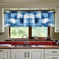 thumbnail image 3 of Yayeee Kitchen Curtains Tier Set of 2 Light Filtering 57"x24" Over Sink Window Panels, Blue Pattern, 3 of 7