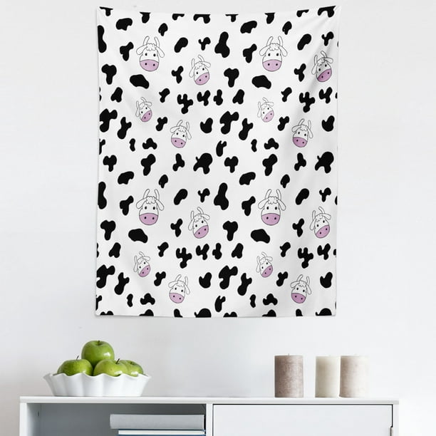 Cow Print Tapestry, Animal Cow Hide Pattern Doodle Cartoon Drawing Farming  Husbandry, Fabric Wall Hanging Decor for Bedroom Living Room Dorm, 5 Sizes,  Black White Lilac, by Ambesonne - Walmart.com
