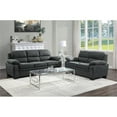 thumbnail image 2 of Pemberly Row Modern Textured Fabric Loveseat with Exposed Legs in Dark Gray, 2 of 7