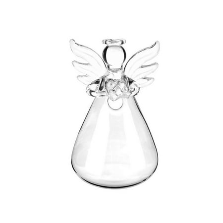 Clear Angel Shape Glass Desktop Decorative Plant Terrarium Flower Vase Plant Bottle Holder Home