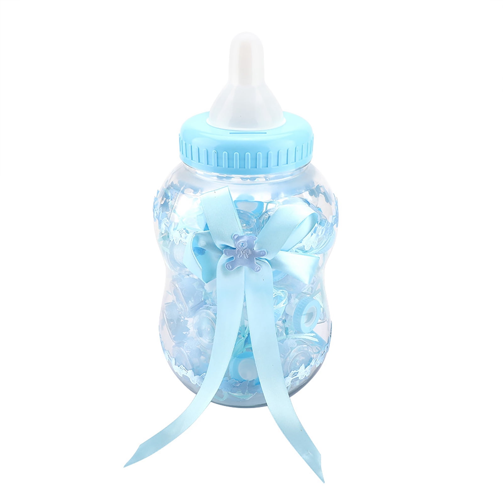 Yajisi 30 Pack Cute Baby Feeding Bottle Candy Boxes for Christening Party Decorations & Baby Shower Favors, Blue (38cm / 15.0 inches)