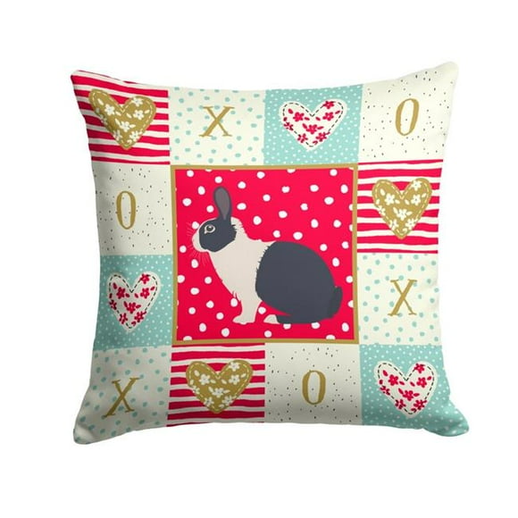 Carolines Treasures CK5385PW1414 14 x 3 x 14 in. Dutch Rabbit Love Fabric Decorative Pillow