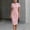 Pink, variant on Morttic Women's Puff Sleeve Ruched Bodycon Midi Dress – Round Neck Office Work Sheath Solid Color Waist-Accented Slim Fit Dress White,S