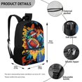 thumbnail image 4 of Jeiento Football 17 Inch Kids Backpack 5 Pcs Set for Boys Lightweight Breathable School Bag with Lunch Bag, Pencil Case and Bookmarks for 9-12 Years Old, 4 of 8