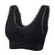 thumbnail image 5 of Sujetador deportivo sin aros con encaje fruncido y hebilla cruzada en el lateral delantero, especial para mujer, talla grande, 5 of 5
