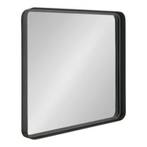 Kate and Laurel Armenta Modern Square Metal Framed Wall Mirror, 28 x 28, Dark Charcoal Gray, Decorative Industrial Accent for Wall