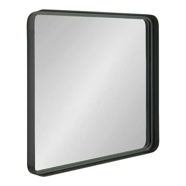 Kate And Laurel Armenta Modern Square, Hamilton Hills Contemporary Brushed Metal Tall Black Wall Mirror