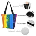 thumbnail image 4 of Kll Tote Bag For Women Rainbow Colored Print Shopping Grocery Reusable Bags For Office School Shopping Travel, 4 of 7