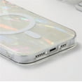 thumbnail image 5 of Magnetic Series Designed for iPhone Case[Compatible with MagSafe][Military Drop&Camera Lens Protection] Laser Glitter Pearly Shell Translucence Shockproof Cover (Purple,iPhone 15 Plus), 5 of 5