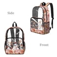 thumbnail image 2 of COEQINE Clear Backpack Heavy Duty for School Transparent PVC & Polyester Backpack 17 Inch Large Daypack Schoolbag Work Bag with Multiple Pockets for Women, Boho Flower Butterfly, 2 of 7