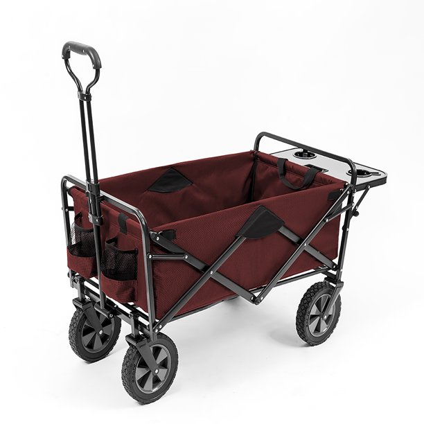 Mac Sports Folding Wagon With Table, Maroon