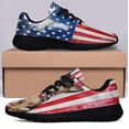 thumbnail image 3 of Patriotic German Shepherd ChriStan Cross American flag Shoes Sneakers Black Size 11.5, 3 of 7