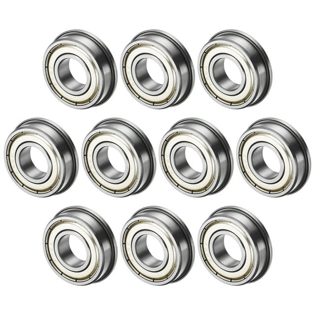 Uxcell Paquete de 10 FR8ZZ Rodamiento de Bola con Brida, 1/2" x 1-1/8" x 2/7" Rodamientos de Bola de Surco Profundo Sellados de Goma para Carretilla