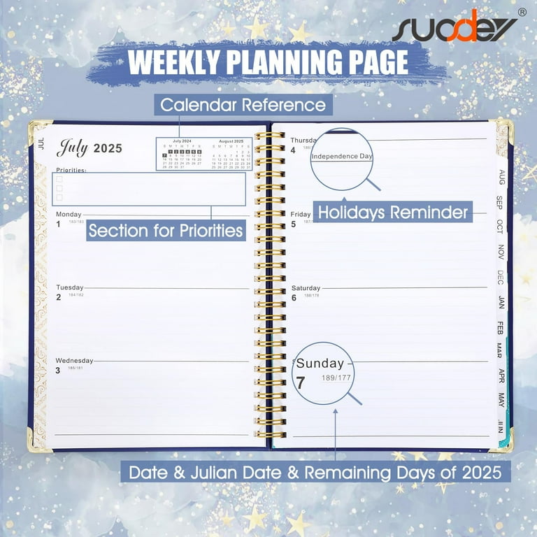 2025 Planner(Jan-Dec.2025,6.3 2025-planner-jan-dec-2025-6-3-x8-5-annual-weekly-monthly-planner-for-school-student-teacher-planner-agenda-calendar-organizer-for-men-women-walmart-com