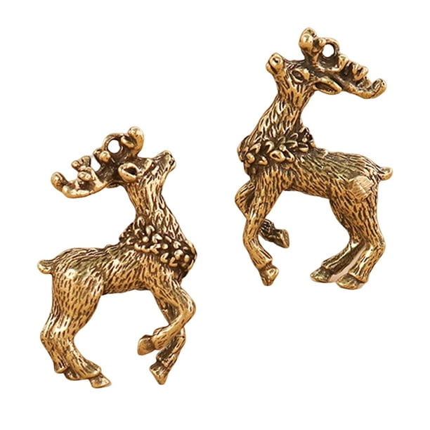 2x Sika Deer Charms DIY Jewelry Making Earrings Antique Style