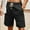 Black, variant on Men's Cotton Linen Lightweight Drawstring Shorts Elastic Waist Straight Loose Shorts Casual Daily Workout Gym Shorts with Pockets