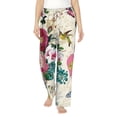 thumbnail image 2 of Lsque Bird Butterfly Rose Print Women's Pajama Pants, Lounge Pant - Comfortable Home Wear,Elastic Waistband, Stylish Design-Large, 2 of 9