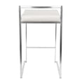 thumbnail image 6 of Fuji Stacker Counter Stools for Kitchen Counter in Stainless Steel, Counter Height Chairs, Bar Stools Set of 3, Counter Height Stools Set of 3, Bar Stools For Kitchen Island (White Faux Leather), 6 of 9