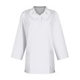 thumbnail image 4 of Mohiass Long Sleeve Polo Shirts for Women 2024 Winter Fall Tops Button V Neck Business Casual Collared Shirts Dressy Blouses White S, 4 of 4