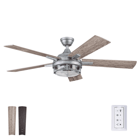 

Prominence Home 52 Freyr Galvanized Remote Control Ceiling Fan Damp-Rated Outdoor 5 Blades