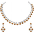 thumbnail image 5 of Parshwa Creations Exquisite Indian Bollywood Wedding Silver Plated Choker Necklace Set, 5 of 5
