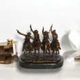 thumbnail image 6 of Nifao Fine Arts Outlet Coming Thru The Rye Small Remington Replica Statue – Bronze Statue on Marble Base, Home Decor, 14"L, 6 of 11