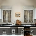 thumbnail image 2 of Vintage Brown Matte Color Blocks Tier Kitchen Curtains for Bathroom Living Rod Pocket Window Drapes 28"x36" 2 Panels Window Treatment Tiers, 2 of 4