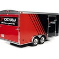 thumbnail image 3 of Four Wheel Enclosed Car Trailer "Yokohama Motorsports" Black and Red for 1/18 Scale Model Cars by Auto World, 3 of 4