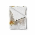 thumbnail image 2 of Flower Soft Flannel Fleece Throw Blanket, Pure Romantic Orchids Branch on Rippling Water Print, Cozy Plush for Indoor and Outdoor Use, 60" x 80", Off White Orange, by Ambesonne, 2 of 6
