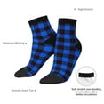 thumbnail image 6 of Fuzoiu Buffalo Plaid Blue Black Print Adult Socks, Crew Moisture-wicking Socks, Unisex Cushion Crew Socks,Casual Sports Ankle Socks, 6 of 7
