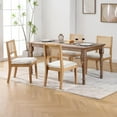 thumbnail image 5 of Westice Rattan Dining Chairs Set of 4, Farmhouse Natural Dining Room Chairs with Upholstered Cushion, Wood Armless Chairs for Kitchen/Restaurant, 5 of 9