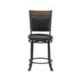 thumbnail image 3 of Linon Franklin Metal Swivel 24" Upholstered Counter Stool in Rustic Umber Brown, 3 of 14