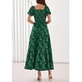thumbnail image 5 of PRETTYGARDEN Women's Summer Boho Maxi Dresses Floral Short Sleeve Square Neck Smocked Flowy Long Dress Vacation Outfits, 5 of 10
