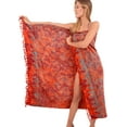 thumbnail image 3 of HAPPY BAY Women's Beach Wrap Bikini Swimwear Swim Cover up Skirt Bathing suit Summer Wraps Beachwear Sarong Coverups Swimsuits for Women One Size Orange, Allover Floral, 3 of 5