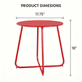 thumbnail image 6 of LAUSAINT HOME 18" Modern Outdoor Side Table, Small Round Steel Patio Table with Adjustable Footpads, Red, 6 of 7