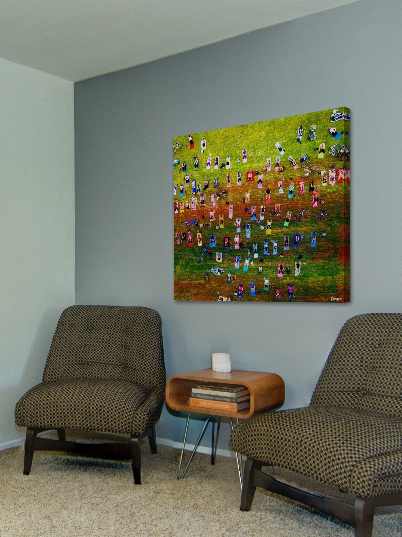"Group Yoga" Painting Print on Wrapped Canvas
