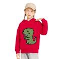 thumbnail image 2 of Cute Hoodies for Boys Girls Cartoon Graphic Printed Long Sleeve Cotton Hooded Sweatshirt Pullover Tops 2T-7T (2 Years, Red|Dino), 2 of 6