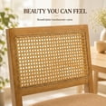 thumbnail image 5 of French Country Rattan Counter Height Stools, Linen Upholstered Bar Stools Set of 2, Farmhouse Wooden Barstools with Cane Back, Amber Kitchen Island Chairs, Sillas para Barra de Cocina (Amber, 2 Pcs), 5 of 8