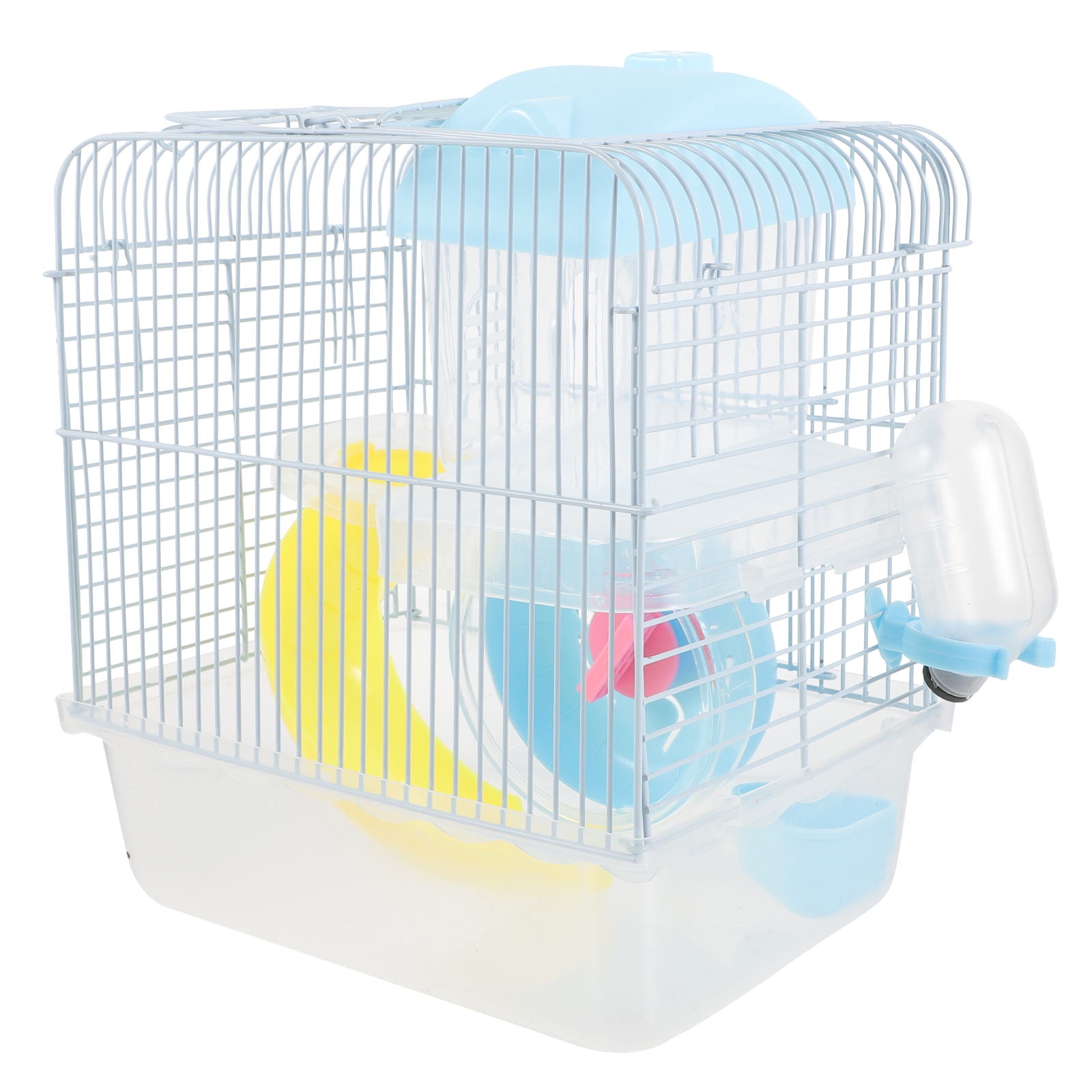OFFIGAM Sky-Blue Hamster Cage Double-Deck Castle for Pets with Plastic and Wire