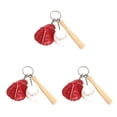 thumbnail image 2 of Bearachild 3 uds llavero de béisbol guante de murciélago anillo llavero decoración coche suministros juguetes regalo niños novio mujeres rojo Type1 NO1, 2 of 6
