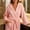 Pink, variant on MGDXOX Women's Waffle Knit Hooded Bathrobe, Belted Spa Robe with Pockets, Soft Absorbent Lightweight Loungewear Gray Free Size