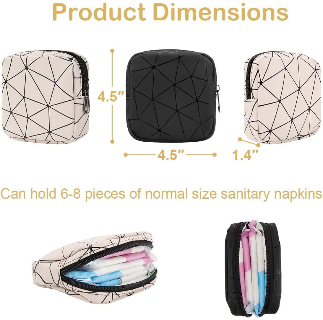Juhai Sanitary Napkin Storage Bag Waterproof Cartoon Nylon Zipper Design  Tampon Pouch for Teen Girls 