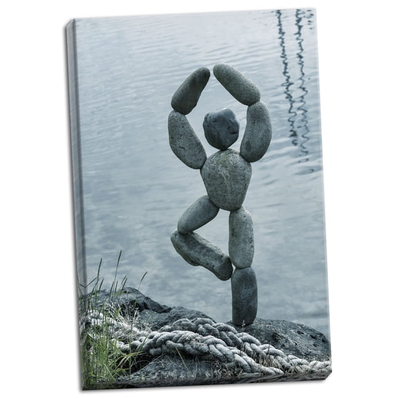 Gango Home Decor Art with Rocks I by Kathy Mahan (Ready to Hang); One 24x36in Hand-Stretched Canvas