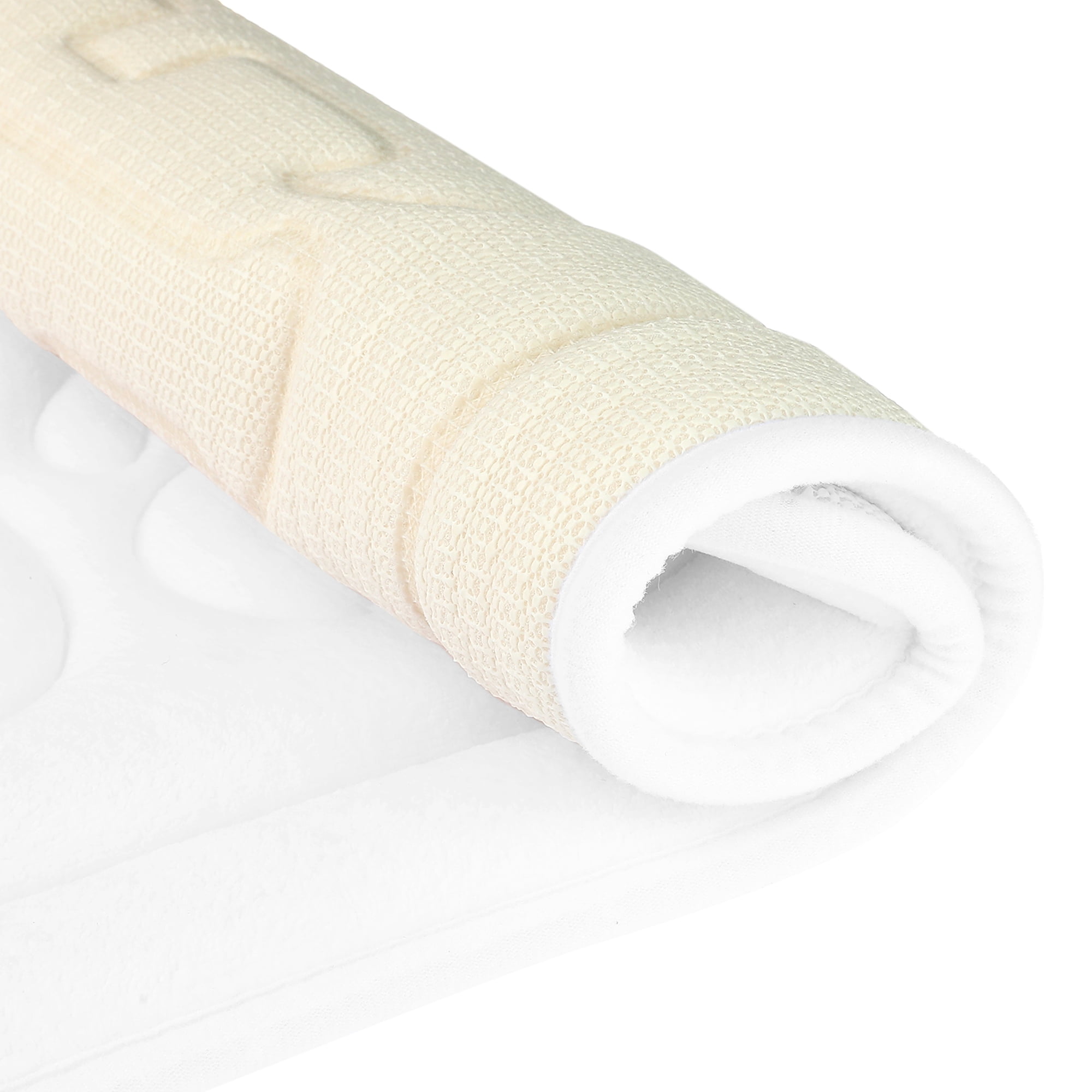 Unique Bargains 2 Pcs Memory Foam Absorbent Bathroom Rugs Milky White/White 20" x 32"