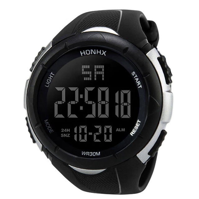 Qarigey TPU Man Watch Portable Week Display Exercising Watches Outdoor Electronic Gifts Birthday Indoor Christmas Home Wristwatch Type11 NO11