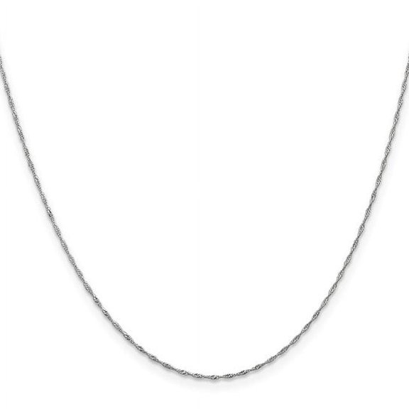 Auriga Fine Jewelry 10K White Gold 1 mm Singapore Chain Necklace for Women 16"